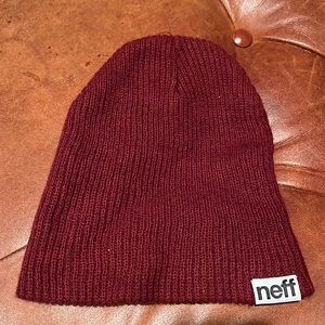 Maroon neff beanie